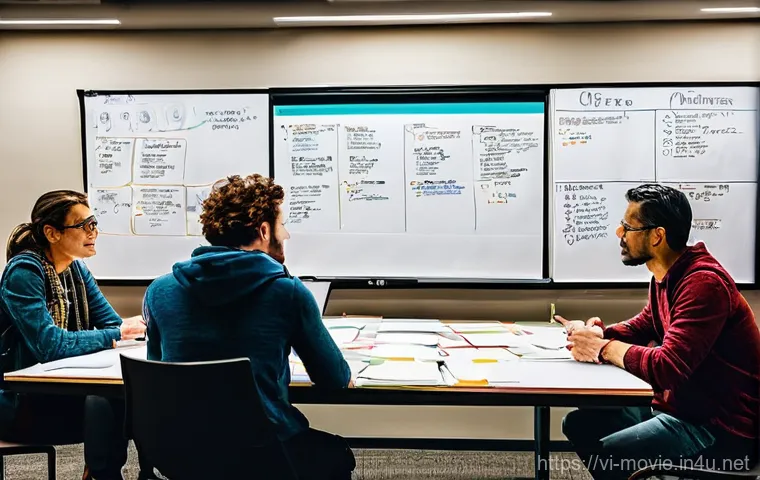 영화 제작에서의 팀워크 사례 - **Prompt: The Shared Vision: Pre-Production Brainstorm**
    "A diverse team of filmmakers, includin...