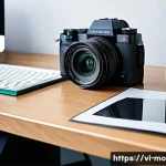 촬영 실기 시험 준비 전략 - **Prompt: The Prepared Photographer's Desk**
    "A meticulously organized desk belonging to a profe...