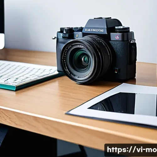 촬영 실기 시험 준비 전략 - **Prompt: The Prepared Photographer's Desk**
    "A meticulously organized desk belonging to a profe...
